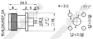 JC3.660.202 (N-50KFD-B) разъем ВЧ микрополосковый