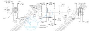 TS-22A-CV-3-UQE-H (8MS9P1B06QES-0C23) переключатель кнопочный угловой в плату; 1A (при 120 VAC или 28 VDC)