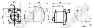 BLYT-RJ45-JSX-17-001 розетка RJ-45 на панель герметичная IP65