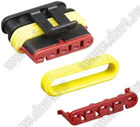 DJ7051-1.5-21AB (TE 282089-1) корпус розетки на провод автомобильной 5 контактов, 1,5 мм; пластик