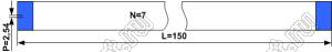 BLFPC P2,54 7PIN 150mm шлейф плоский, шаг 2,54мм 7 жил длина 150мм, контакты с азных сторон