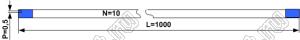BLFPC P0,5 10PIN 1000mm шлейф плоский сверхтонкий FFC/FPC; 10; длина 1000мм; контакты на одной поверхности