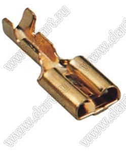 DJ621-E6.3A (62610443916) терминал 6,3 мм гнездо; латунь H65Y