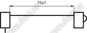 ПИМФ.685623.001 (4401-24SR-75mm) кабель соединительный плоский L=75mm + разъемы 4401-24SR и 4403-24SR