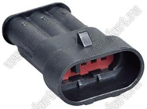 DJ7031-1.5-11AB (TE 282105-1) корпус вилки на провод автомобильной 3 контакта, 1,5 мм; пластик