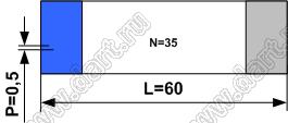 BLFPC P0,5 35PIN 60mm REV шлейф плоский сверхтонкий FFC/FPC; 35-конт.; длина 60мм; контакты на разных поверхностях