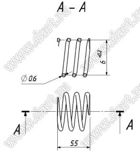 Pruzhina 5_5 пружина цилиндрическая L=5 мм, D=5 мм