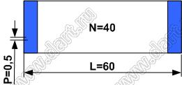 BLFPC P0,5 40PIN 60mm шлейф плоский сверхтонкий FFC/FPC; 40; длина 60мм; контакты на одной поверхности