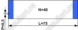 BLFPC P0,5 40PIN 75mm шлейф плоский сверхтонкий FFC/FPC; 40; длина 75мм; контакты на одной поверхности