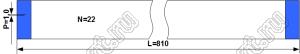 BLFPC P1,0 22PIN 810mm шлейф плоский, шаг 1,0мм 22 жилы длина 810мм, контакты на одной поверхности