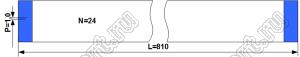 BLFPC P1,0 24PIN 810mm шлейф плоский, шаг 1,0мм 24 жилы длина 810мм, контакты на одной поверхности