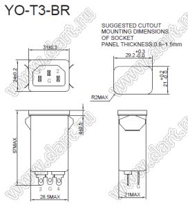 YO08T3-BR входной фильтр от помех; I=8А