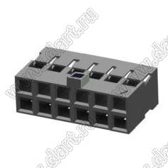 KR2006H-2X06P-2 розетка двухрядная на провод; шаг 2,00мм; 2x6-конт.