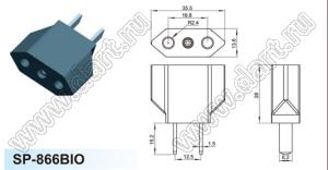 SP-866BIO (9618-1) переходник NEMA 5-15P / евро