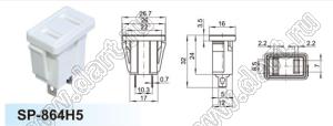 SP-864H5 розетка NEMA 5-15R сетевого питания на корпус с защелками