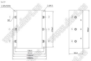 YJ60T7-1 однофазный фильтр от помех; I max=60А; Uном=250/500 VAC