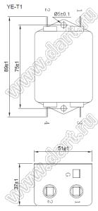 YE30T1 однофазный фильтр от помех; I max=30А; Uном=125/250 VAC