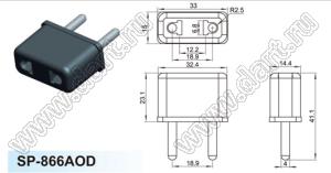 SP-866AOD (JHD-9620) переходник евро / NEMA 5-15P