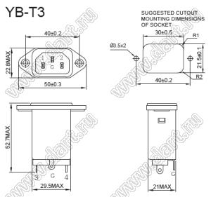 YB10T3 входной фильтр от помех; I=10А