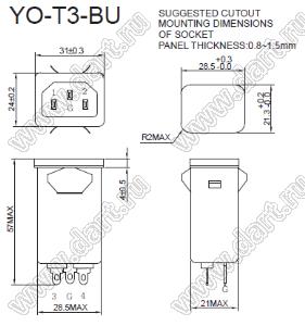 YO06T3-BU входной фильтр от помех; I=6А