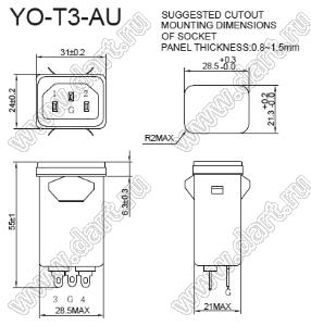 YO08T3-AU входной фильтр от помех; I=8А