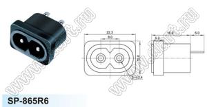 SP-865R6 вилка IEC60320(C8) сетевого питания на панель