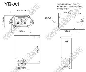 YB10A1 входной фильтр от помех; I=10А