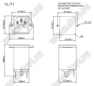 YL10T1 фильтр сетевой помехоподавляющий; I=10А