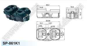 SP-861K1 блок две розетки NEMA 5-15R сетевого питания