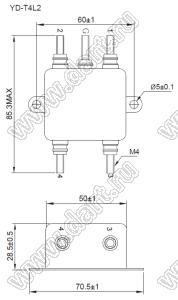 YD01T4L2 однофазный фильтр от помех; I max=1А; Uном=125/250 VAC