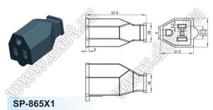 SP-865X1 розетка NEMA 5-15R на кабель