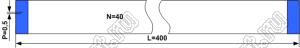 BLFPC P0,5 40PIN 400mm шлейф плоский сверхтонкий FFC/FPC; 40; длина 400мм; контакты на одной поверхности