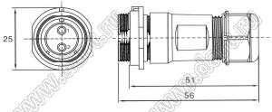 BLKF1711S-03 розетка на кабель; 3-конт.; пластик