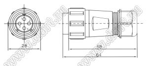 BLKF2110S-05C розетка на кабель; 5-конт.; пластик