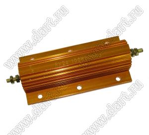 AH (RXG24) 100W-6h 10R J резистор постоянный в алюминиевом радиаторе; P=100Вт; R=10 (Ом); 5%; фланец с 6 отв.