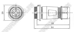 BLKF2111S-05B розетка на кабель; 5-конт.; пластик