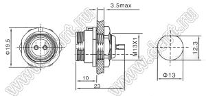 BLKF1312S-08 розетка на панель; 8-конт.; пластик