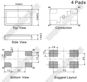 SMD6035 (KX-12A Geyer, 6G) 4-PAD серия