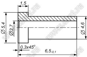 БКЯЮ.713111.018 втулка; A=6,5мм; сталь