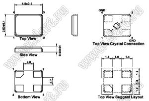 39.0625 MHz (SMD4025, KX-8 Geyer) резонатор кварцевый SMD; 39,0625МГц