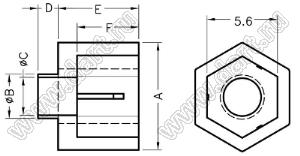 TW-121 втулка изолирующая для транзистора в корпусе TO-220; нейлон-46 (UL); 94V-0; натуральный