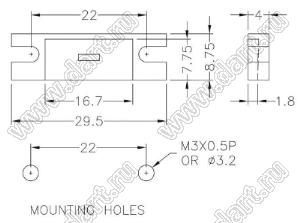 TC-63V0GF кожух микросхемы; полибутилентерефталат (PBT) (UL); 94V-0; натуральный