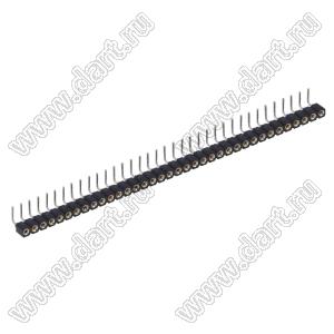 DS1002-01-1x36R13 (SCSL-36R, PBSM-1x36R) гнездо цанговое угловое однорядное для выводного монтажа; P=2,54мм; 36-конт.