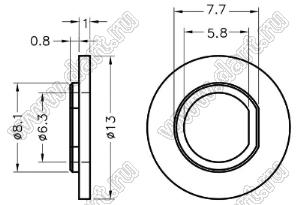 TW-181 втулка изолирующая для транзистора в корпусе TO-220; нейлон-46 (UL); 94V-0; натуральный