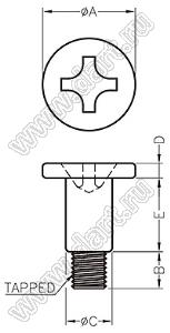 TGM-17SW винт амортизатора; M2; A=5,0мм; B=2,0мм; C=2,5мм; E=4,0мм; сталь нержавеющая