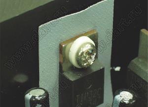 TW-6A втулка изолирующая для транзистора в корпусе TO-220; нейлон-66(UL); нейлон-46 (UL); 94V-0; натуральный