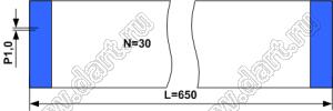 BLFPC P1,0 30PIN 650mm шлейф плоский, шаг 1,0мм 30 жил длина 650мм, контакты на одной поверхности