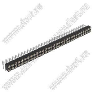 DS1002-01-2x31R13 (SCDL-031R, PBDM-2x31R) гнездо цанговое угловое двухрядное для выводного монтажа; P=2,54мм; 2x31-конт.