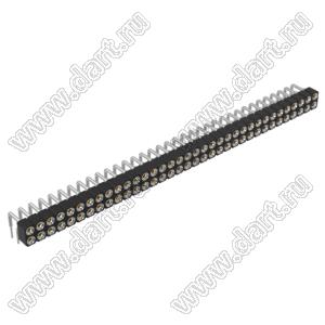 DS1002-01-2x35R13 (SCDL-035R, PBDM-2x35R) гнездо цанговое угловое двухрядное для выводного монтажа; P=2,54мм; 2x35-конт.