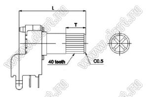 R0902G-TA1-B103-0H03 резистор переменный; R=10 кОм; L=30мм